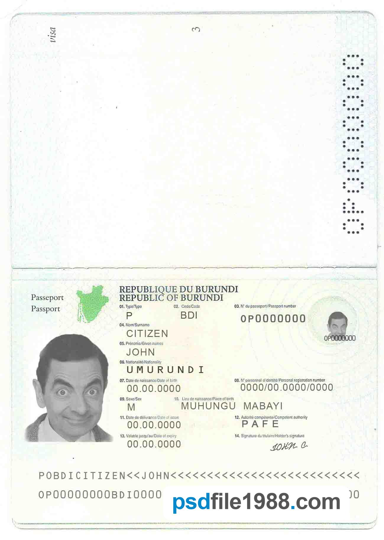 Burundi Passport 2011-2019
